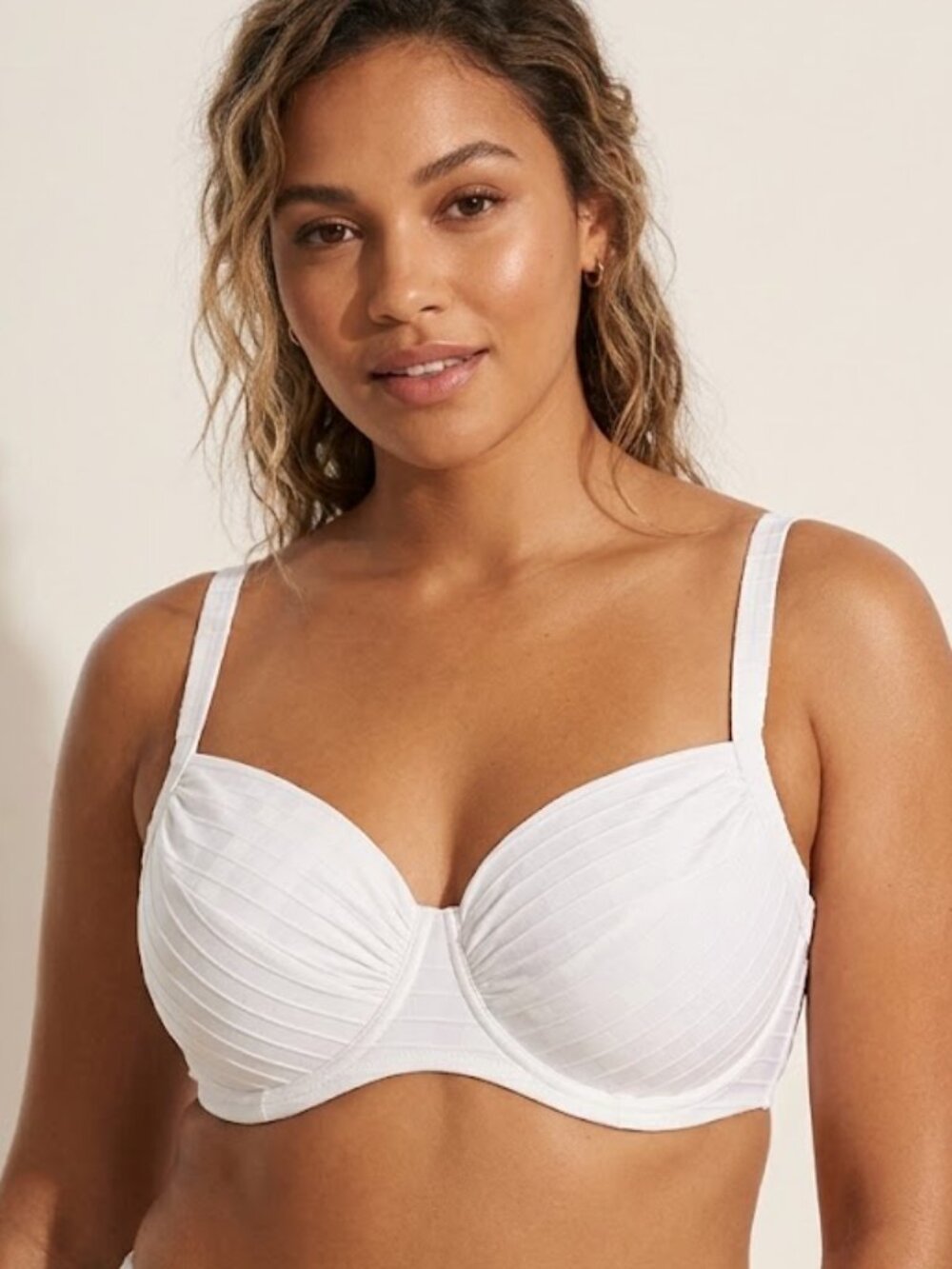 Lands End Womans Underwire White Bikini Top